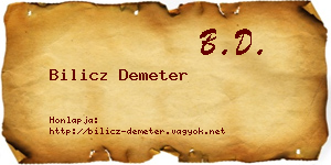 Bilicz Demeter névjegykártya